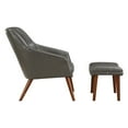 thumbnail image 3 of Waneta Chair and Ottoman in Pewter Gray Faux Leather with Medium Espresso Legs, 3 of 8