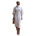 thumbnail image 4 of Vestido casual de punto con cuello alto y abertura para mujer Vestido casual de punto con cuello alto y abertura para mujer, 4 of 6