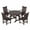 Dark Brown, variant on WestinTrends Malibu 5 Piece Patio Dining Set, All Weather Poly Lumber Outdoor Table and Chairs Furniture Set, 47" Round Dining Table with Umbrella Hole and 4 Arm Chairs, Teak