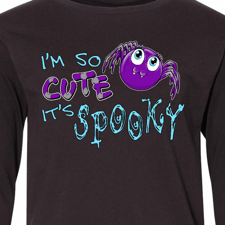 Inktastic I'm So Cute Its Spooky- cute Halloween spider Long Sleeve Youth T-Shirt