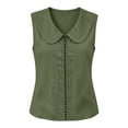 thumbnail image 6 of Shihyeh Women’s Sleeveless Peter Pan Collar Solid Color Casual Cutwork Detail Blouse Top, 6 of 7