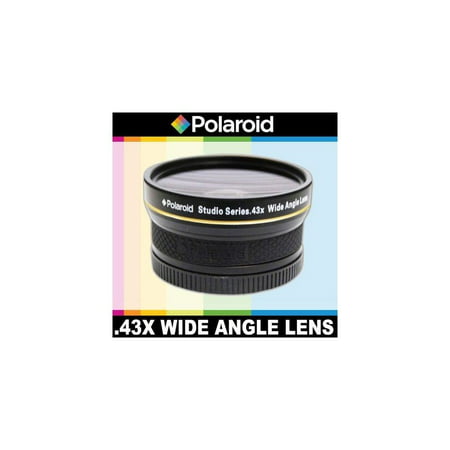 polaroid studio series .43x high definition wide angle lens with macro attachment, includes lens pouch and cap covers for the pentax k-01, k-x, k-7, k-5, k-r, 645d, k20d, k200d, k2000, k10d, k2000,