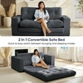 thumbnail image 6 of ZAFLY 2 in 1 Convertible Loveseat, Sleeper Sofa Bed, Floor Couch for Small Space - Gray, 6 of 6