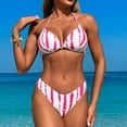 thumbnail image 2 of Bikini Set for Women Nylon Solid Color 2 Pc Swimsuit High Waist Swim Trunks Summer Beach Vacation, 2 of 9