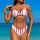 thumbnail image 2 of Trajes de Baño de Bikini de Mujer Impresión Sexy de Moda Dividido Conjunto con Troncos, Nylon de Corte Alto para la Piscina de la Playa Y las Vacaciones, 2 of 9