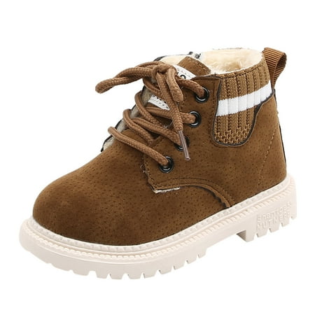 

Relanfenk Baby Sneakers Toddler Kids Girls Boys Warm Boots Lace Up Shoes Short Ankle Booties