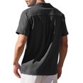 thumbnail image 2 of Frontwalk Men Tops Lapel Neck Summer Shirts Short Sleeve Blouse Mens Casual T-shirt Button Down Tee Black XL, 2 of 4