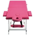 thumbnail image 2 of vidaXL Foldable Massage Table 2 Zones Aluminium Pink, 2 of 5