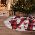 thumbnail image 5 of Rateoe Buffalo Plaid Love And Gnome Pattern Christmas Tree Skirt with Ties , Christmas Tree Decorations, Farmhouse Christmas Decor Xmas Holiday Decorations-48", 5 of 6