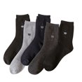 thumbnail image 1 of 5 Pairs Mens Socks Pure Color Breathable Thick Cotton Crew Socks Athletic Socks, 1 of 4