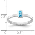 thumbnail image 2 of 14K White Gold Bezel-Set Blue Topaz Ring (Size 7) Made In India rm4329-bt-w, 2 of 5
