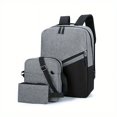 thumbnail image 3 of 3pcs/set Men's Stylish Large Capacity Backpack for Business, Travel & Computer Use, 3 of 5