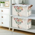 thumbnail image 2 of Yayeee Foldable Storage Basket for Shelves with Handles Set of 2 Waterproof Cloth Bins, Beige Cute Flower, 2 of 7