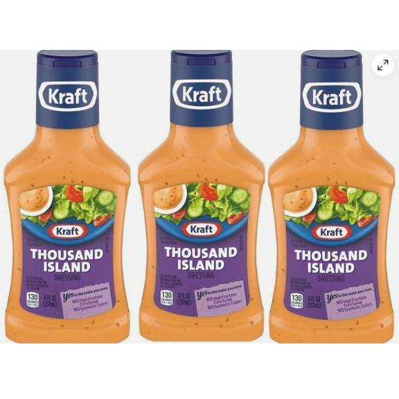 Dressing Thousand Island, 3 Bottles, 8 oz Each