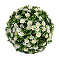 thumbnail image 2 of Casaio Hanging Flower Ball White Hanging Flower Ball – Artificial Green Plant Topiary Ball for Home Ceiling Decor, Indoor Outdoor Suspended Floral Ornament Artificial Plant Ball, 2 of 8