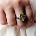 thumbnail image 3 of Elegant Emerald Cut Peridot CZ Statement Cocktail Ring Size 6 Jewelry Ring Gold, 3 of 6