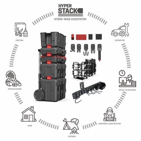 HYPER TOUGH HYPER STACK NEW FOLDABLE COLLAPSIBLE UTILITY CART, BLACK