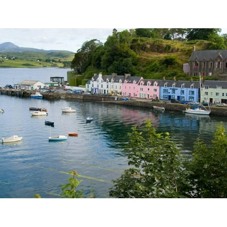 Port and Sailboats in Village of Portree, Isle of Skye, Western Highlands, Scotland Print Wall Art By Bill