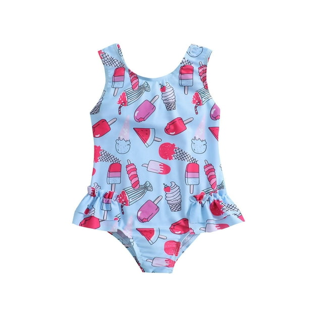 Girls Swimsuit Female Floral Strap Bathing Suit Girls Bathing Suits