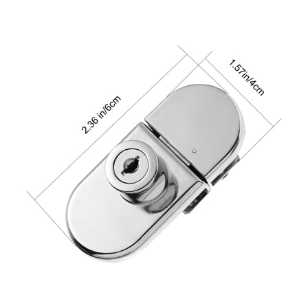 Stri 1Pc Glass Cabinet Lock Door Locks Showcase Latch Furniture Accessories (Silver)