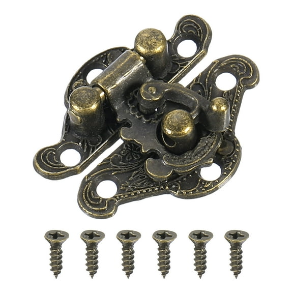 Uxcell Hasp Clasp Latch Lock, 28 x 23mm Decorative Retro Toggle Latch, Bronze
