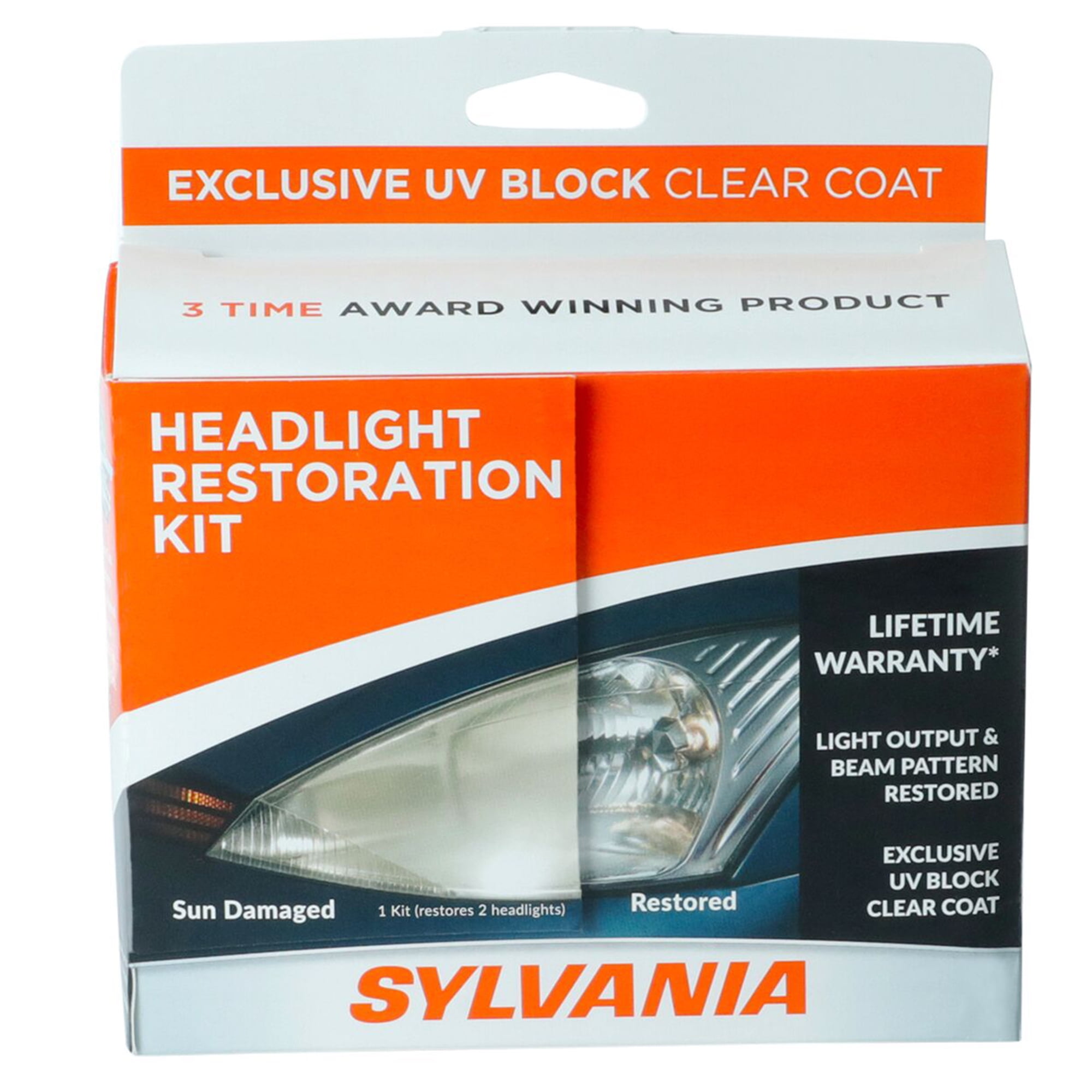 SYLVANIA Headlight Restoration Kit 3 Easy Steps to Restore Sun