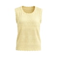 thumbnail image 5 of AJGRHE Womens Summer Crochet Tank Tops Casual Trendy Knit Sweater Vest Sleeveless Hollow Out Boho Beach Tops Yellow S, 5 of 5
