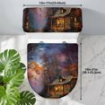 thumbnail image 2 of Country Forest Toilet Lid Cover with Tank Cover Set 2pcs, Stretch Fabric Toilet Seat Protector, Farmhouse Nature Trees Cabin Starry Sky Universal Fit Bathroom Accessories for Home Hotel Toilets, 2 of 9