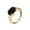 Black, variant on Women's Stainless Steel Black Gemstone Rings Minimalist Elegant Band Ring with Sparkling Synthetic Onyx Color Stone Size 7