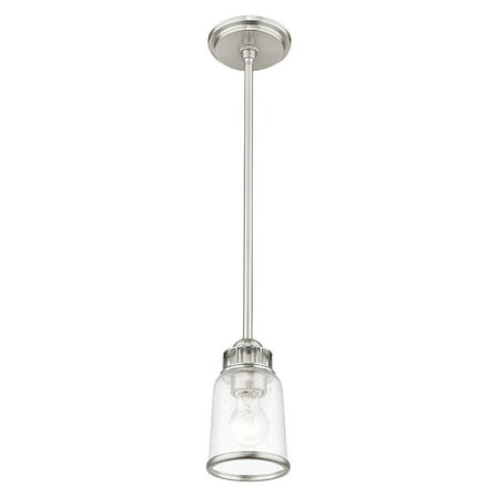 1 Light Mini Pendant in Coastal Style 5 inches Wide By 15 inches High-Brushed Nickel Finish Bailey Street Home 218-Bel-2513008