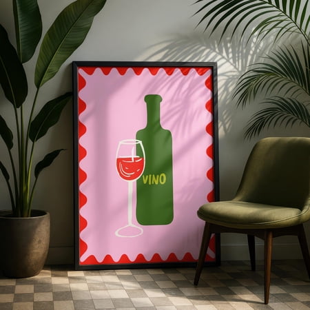 Wine Bar Kitchen Cafe Minimal Wall Art Poster Decor