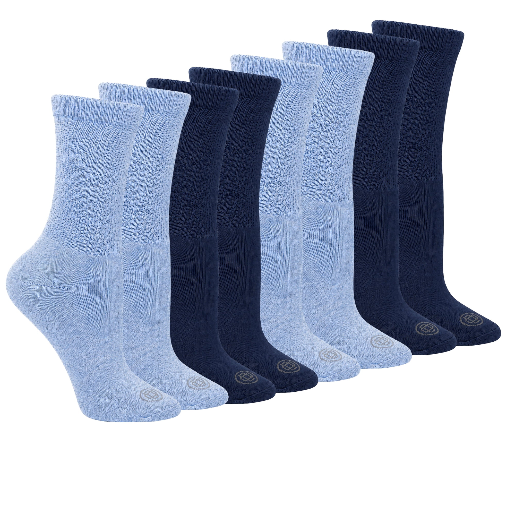 Doctor's Choice Diabetic Full Cushion Crew Women's Socks, Large, Women's Shoe Size 10-13, 4 Pack