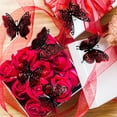 thumbnail image 7 of hulanddfd Valentines Day Wall Decor - Red and Black Butterflies Wall Stickers Removable Shiny Butterflies Decals for Windows Refrigerator Bedroom Bathroom Home Wedding Party Decor, 7 of 7