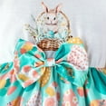 thumbnail image 7 of WhouRiu Newborn Girl Dresses Easter Cartoon Bunny Print Flutter Sleeve Dress for Baby Festive Summer Comfortable Dresses Green,Size 3-6 M, 7 of 7