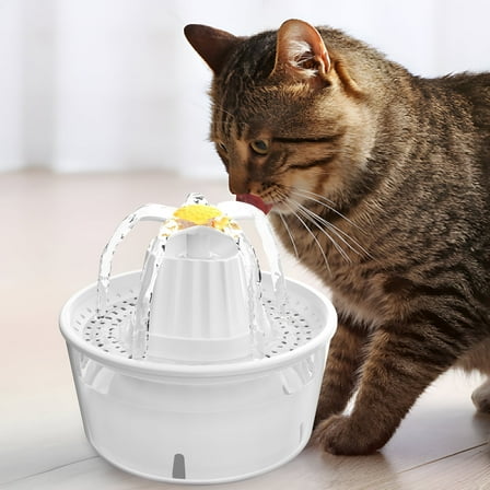 MASBRILL Pet Fountain - Cat Water Fountain Indoor, Automatic Water Fountain for Cats and Dogs,33.8oz/1000ml Cat Dog Water Dispenser with Measuring Scale and Filter White