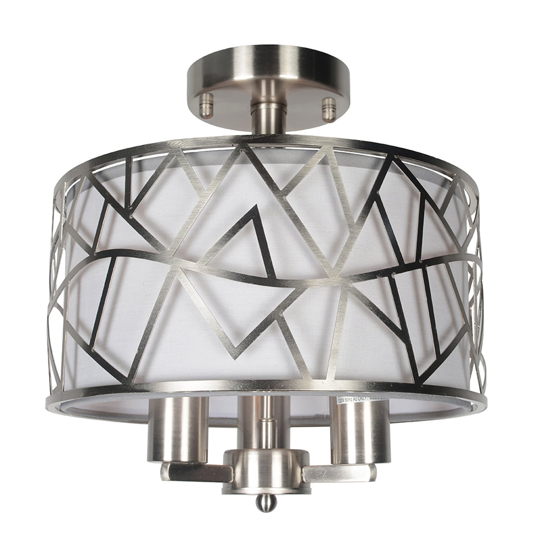 3Light Modern Semi Flush Mount Drum Ceiling Chandelier Pendant Fixture