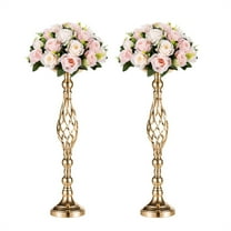 2 Pack Metal Wedding Flower Trumpet Vase, 23 Inch Tall Flower Stand, Decorative Centerpiece Artificial Flower Arrangements for Wedding, Birthday, Anniversary Ceremony, Home Decor