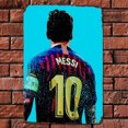 thumbnail image 3 of Placa de Metal Wdftyju Vintage de hierro Rectangular de Messi 30x40cm, 3 of 9
