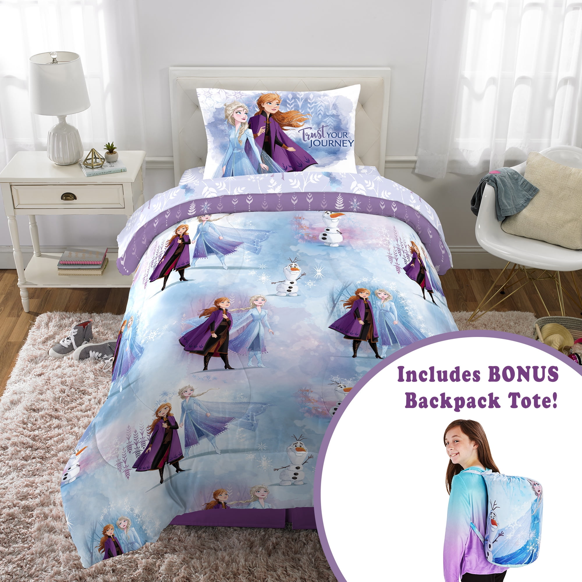 Disney Frozen 2 Kids Bed In A Bag Bedding Set Reversible Comforter Spirit 