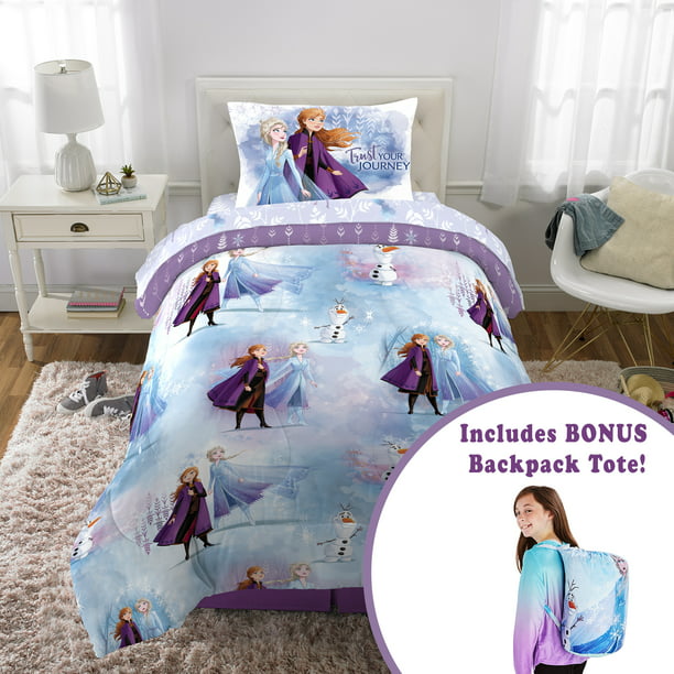 Disney Frozen 2 Kids Microfiber Bed In A Bag Set With Bonus Tote Twin Walmart Com Walmart Com