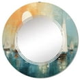 thumbnail image 2 of Designart "Boat modern Coastline I" Boat Round Wall Mirror - Modern Oval Printed Decorative Oversized Mirror - Multiple Color Options, 2 of 4