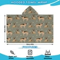 thumbnail image 2 of German Shepherd Dog and Footprint Hooded Bath Towel，60"x35" for Ages 3 To 12 Kids, Quick Dry Lightweight Soft Microfiber Hood Beach Towel Cover Up for Kids, 2 of 7