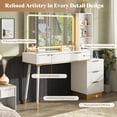 thumbnail image 2 of Papajet 48" Vanity Desk with 35" Lighted Mirror, Makeup Vanity Cabinet, White, 2 of 6