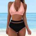 thumbnail image 5 of Fvwitlyh Bathing Suits Women Bikini Women High Waisted Bikini Push Up Two Piece Swimsuits Vintage Swimsuit Two Piece Retro Ruched High Waist Print Bikini Set, 5 of 5