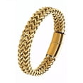 thumbnail image 1 of Esclava Oro Dos 23 cm Filas De Acero Magnética Hebilla Para Hombre, 1 of 4