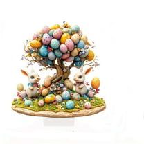 Easter Decorations for the Home Farmhouse Colorful Bunny with Egg Easter Table Decor Happy Spring Decoration for Indoor Home Party Easter Tabletop Decoration Easter Gifts for Kids