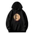 thumbnail image 3 of Men's Loose Fit Hoodie with Circular ' Real Let ' s Dig Deep ' Design Long Sleeve Pullover Sweatshirt with Front Pocket, 3 of 7