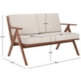 thumbnail image 3 of SAFAVIEH Dryad Mid Back Acacia Wood Outdoor Patio Bench, Natural/Light Grey, 3 of 12