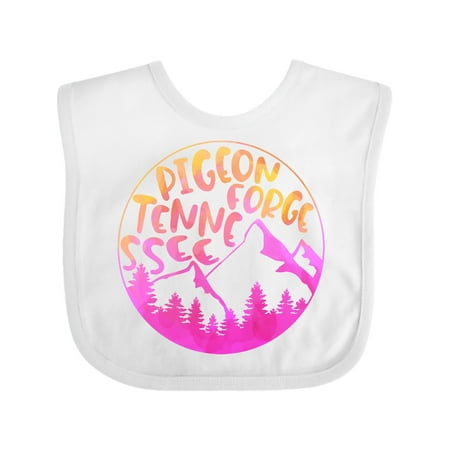 

Inktastic Pigeon Forge Tennessee- Mountains in Sunrise Colors Gift Baby Boy or Baby Girl Bib