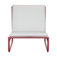 thumbnail image 3 of Pangea Home Sean 37x36" Modern Aluminum Outdoor Minimal Sofa Chair in Red, 3 of 3